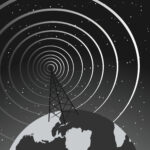 radio tower on globe graphic BW 150x150